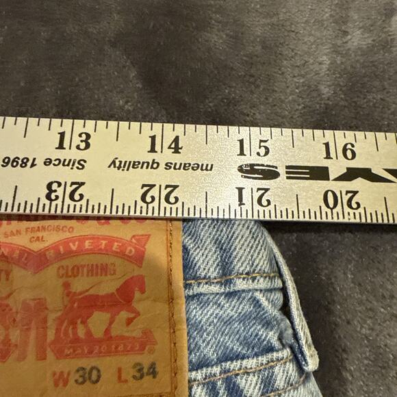 Levis 541 Jeans Mens 30x34 Light Wash Blue Casual Distressed Grunge - Picture 12 of 16